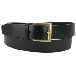 Herren Rindleder Gürtel 4 cm breit schwarz silber 105 cm