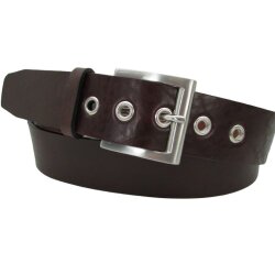Jeansgürtel mit Ösen und Silberschnalle 4 cm breit