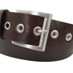 Jeansgürtel mit Ösen und Silberschnalle 4 cm breit
