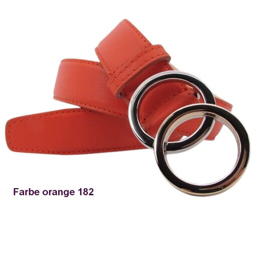 Damengürtel 3,5 cm breit mit runden Ringen bicolor 80 cm