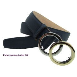 Damengürtel 3,5 cm breit mit runden Ringen bicolor 80 cm