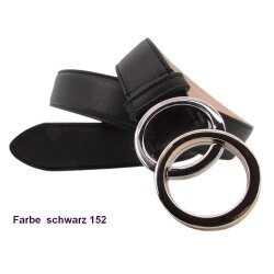 Damengürtel 3,5 cm breit mit runden Ringen bicolor 80 cm