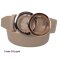 Damengürtel 3,5 cm breit mit runden Ringen bicolor 80 cm