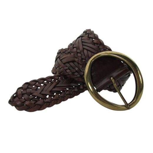 Flechtgürtel 6 cm breit mit Goldschnalle