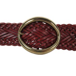 Flechtgürtel 6 cm breit mit Goldschnalle