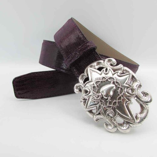 Kopie von Damen Ledergürtel mit Schmuckschließe 4 cm breit #1