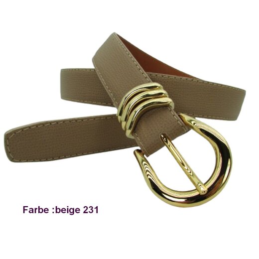 Damengürtel  3 cm breit mit Goldschließ